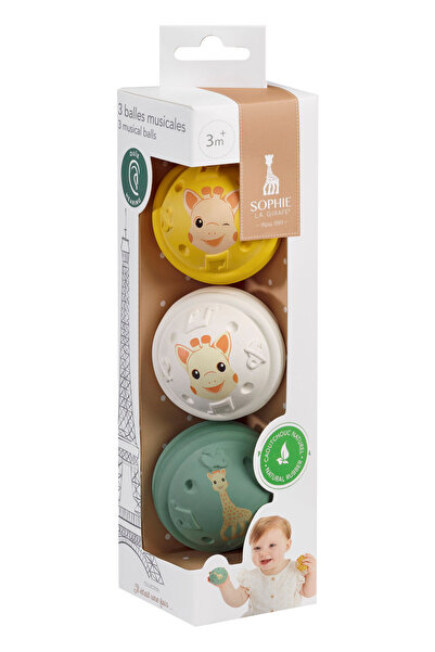 Sophie La Girafe 3'lü Kauçuk Müzikli Toplar
