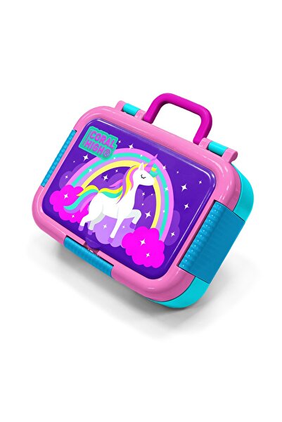 Coral High Παιδικό μοβ δοχείο φαγητού από ανοξείδωτο ατσάλι με μοτίβο μονόκερ...