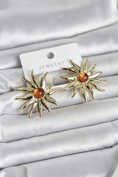 callerrons accessories Güneş Model Gold Color Brass Women's Earrings - Ebj260...
