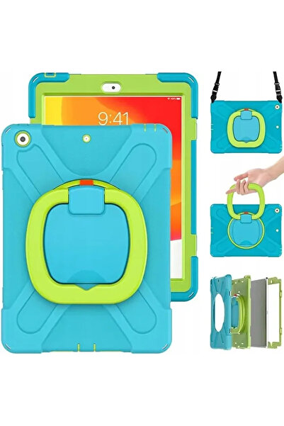 OEM Samsung Galaxy Tab A 8.0 Case - 3 layers, 360° rotating, Belt - Blue