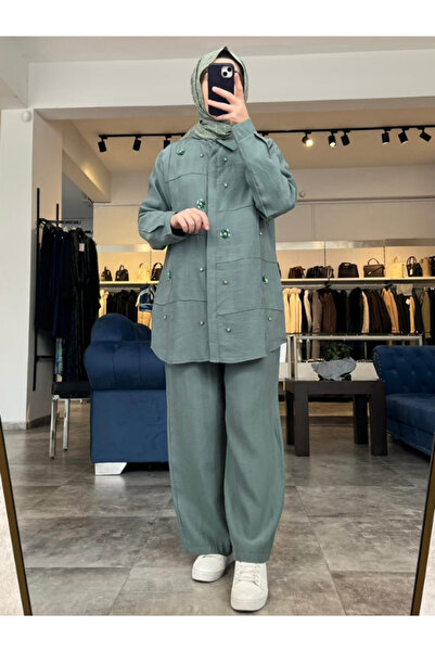 My Magazin Women's Cotton Tunic Trouser Set 4906