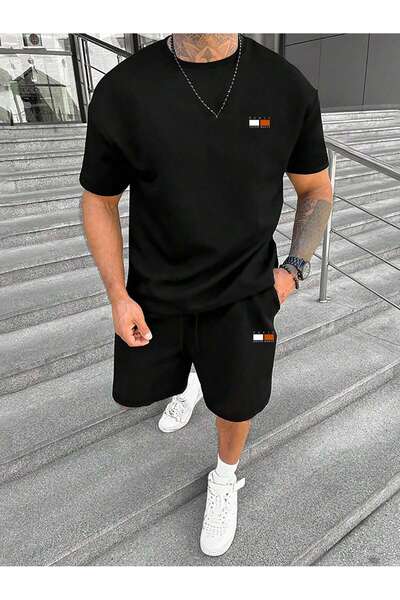 PENTHİLUS طقم تي شيرت وشورت صيفي للرجال من مانفينيتي هومي مطبوع عليه حروف