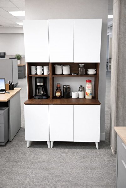 ADIM EBATLAMA Yeni Nesil Çok Amaçlı Dolap 6 Kapaklı Kiler Mutfak Dolabı - Kah...