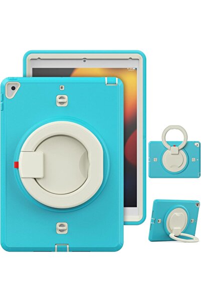 OEM Husă iPad 8/9 10.2 inch - Protecție 3 Straturi, Suport Rotativ, Curea Umă...