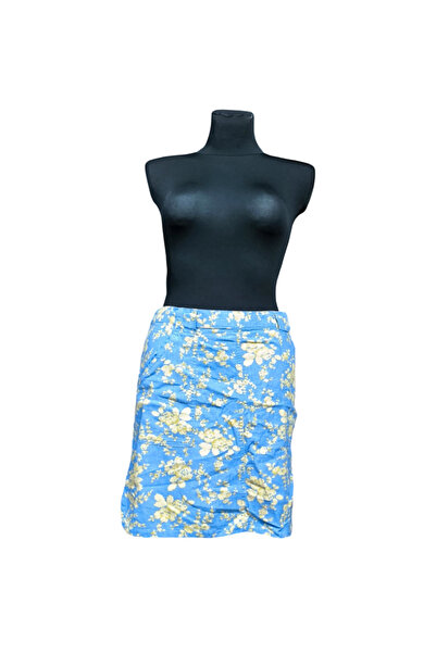 OEM Next Midi Skirt - Linen and Viscose, Airy and Stylish - Blue, Size 44