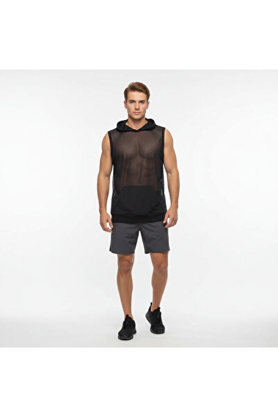 BONBON Men's Tulle Sleeveless Hooded Tshirt Bb2327