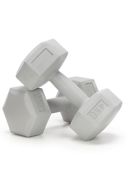 SERSIMO Set gantere hexagonale 2x4 kg, PP și umplutură bituminoasă, 24x13x12 ...