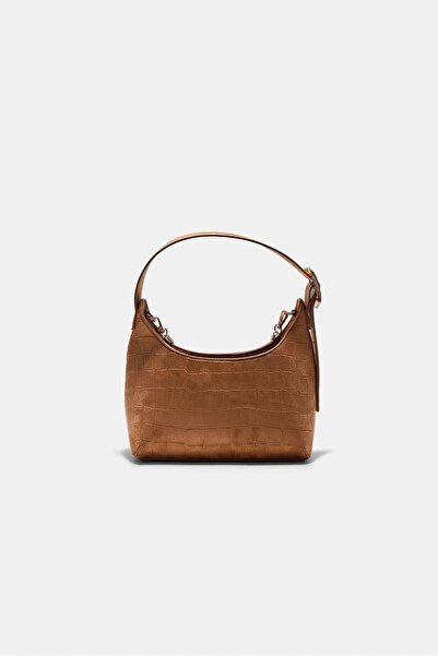 Stradivarius Faux suede shoulder bag with buckle detail