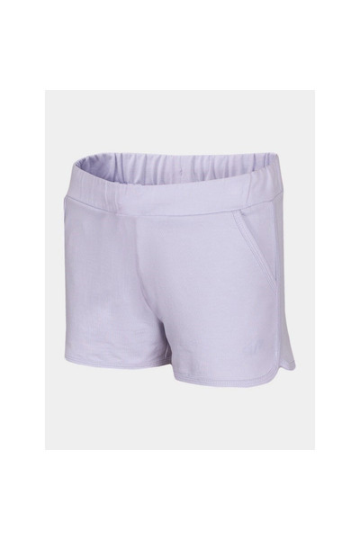 OEM Girls' Tracksuit Shorts 4F - 100% Cotton, Elastic Waist, Purple, 152 cm