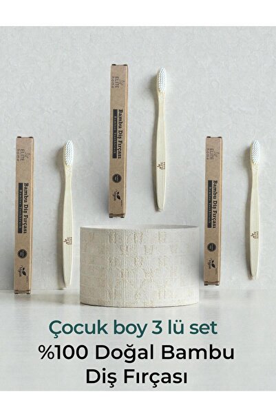 The Elite Home Çocuklar İçin Bambu Diş Fırçası 3’lü – %100 Doğal | BPA’sız | ...