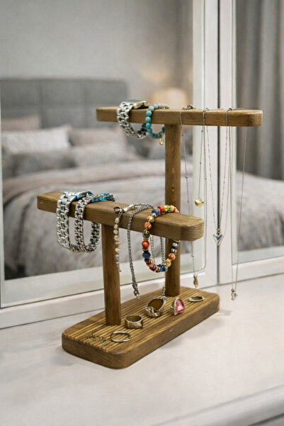 Myend Double Arm High Jewelry Stand, Necklace Watch Bracelet Ring Organizer, ...