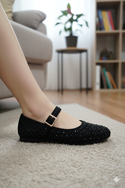 Deniz Terlik Women's Stylish Lightweight Nubuck Leather Stone-Colored Balleri...