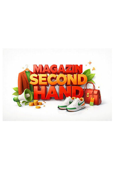 OEM Banner "Second Hand Store" PVC 440g – 80X110 cm outdoor advertising banner
