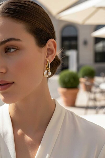 Aware Time Anti-Tarnish Steel Zircon Stone Earrings