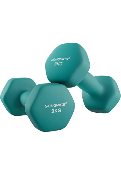 SERSIMO Gantere fitness SONGMICS 2x3 kg, antialunecare, formă hexagonală, pen...