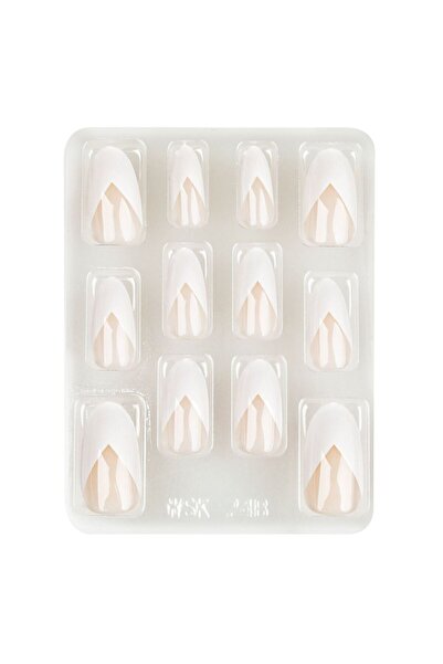 OEM Unghii False Nude Colt Alb 12buc
