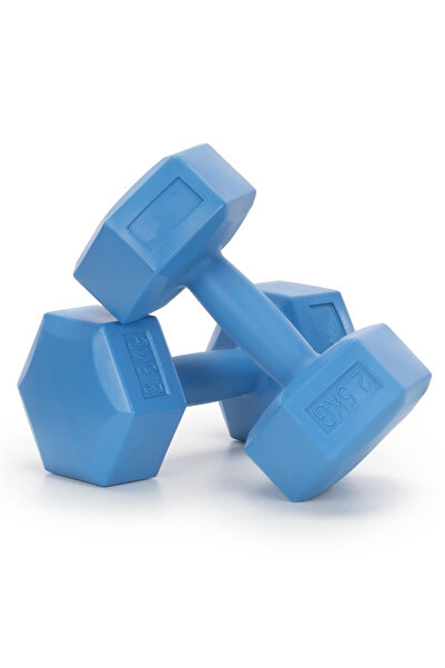 SERSIMO Set gantere hexagonale 2x2,5 kg, PP și umplutură bituminoasă, 24x13x1...