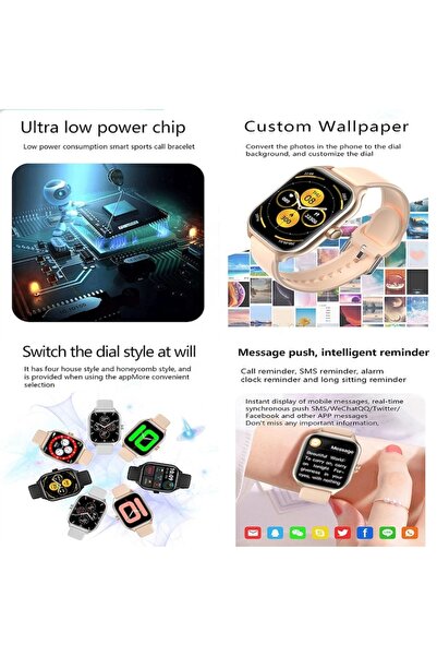 ElectroAZ Ceas inteligent, pedometru, apeluri Bluetooth, notificări rețele sociale, monitorizare somn, ritm cardiac