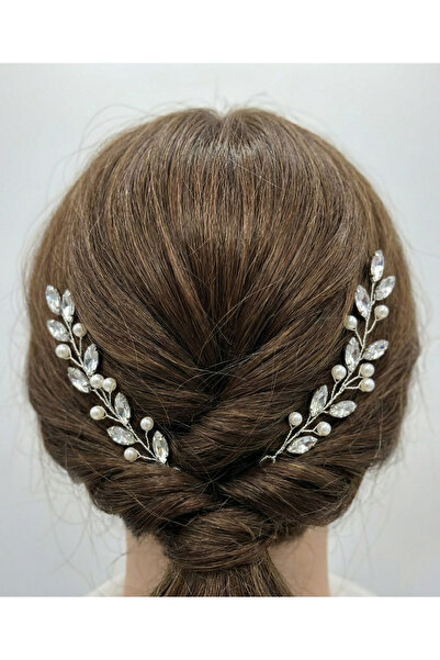gelinmz ✨ Кристална камък и перлена клонка модел сватбена фиба за коса – комп...