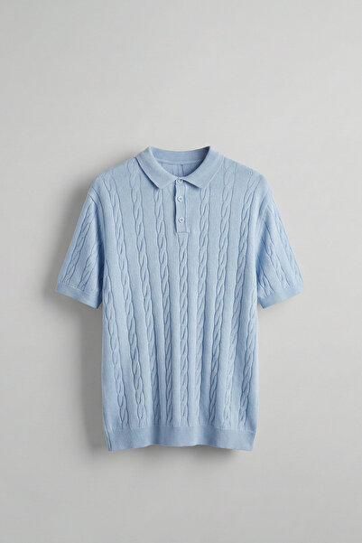 ablukaonline Ανδρικό μπλουζάκι με κανονική εφαρμογή, βαμβακερό πλεκτό, με λαι...