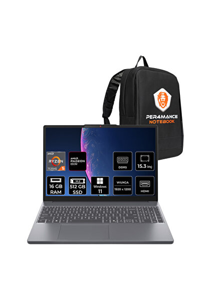 LENOVO IdeaPad Slim 3 Ryzen 5 7535HS 16GB 512GB SSD 15.3" WUXGA W11H Dizüstü ...