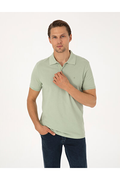 Pierre Cardin Πράσινο εφαρμοστό Βασικό T-Shirt 50325323-VR016