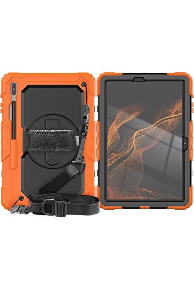 OEM Husă Samsung Galaxy Tab S8 11 inch - Suport Rotativ 360, Curea de Umăr, T...