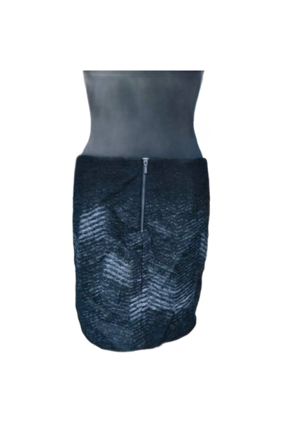 OEM ESPRIT Midi Skirt - Wool Material, Casual-Elegant Style - Black, Size 38