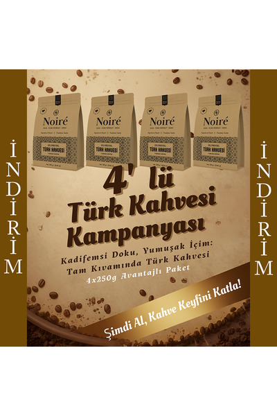 Noire Coffee Noire Traditional Turkish Coffee 100% Arabica – 4X250G Campaign Set