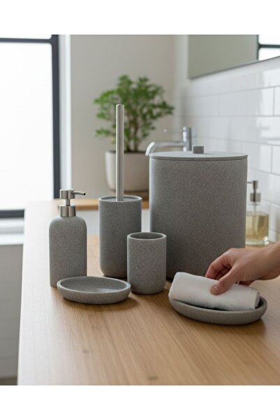 Onedekor 5 Piece Luxury Laduree Maris Gray Bathroom Set