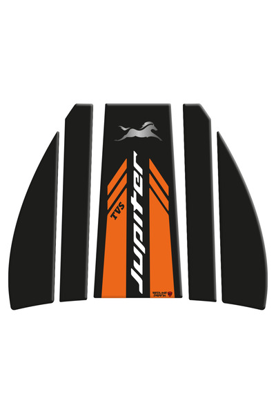 Redline Grafik TVS Jüpiter Uyumlu Siyah Turuncu Design Tank Pad