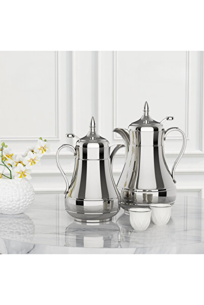 EVA Elegant coffee pot set made of shiny stainless steel