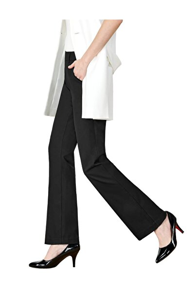 OEM Pantaloni Damă Evazați Stil Costum Tapata - Elastic, 5 Buzunare - Antraci...