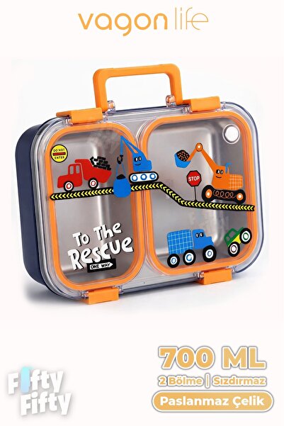 Vagonlife 700 ML İki Bölme Paslanmaz Çelik Bento Lunch Box Yeni Nesil Sefer T...