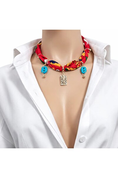 Sinem Şanlı Atelier Sahara %100 Pamuk Kumaş Tasarım Kolye – Altın Kaplama Det...