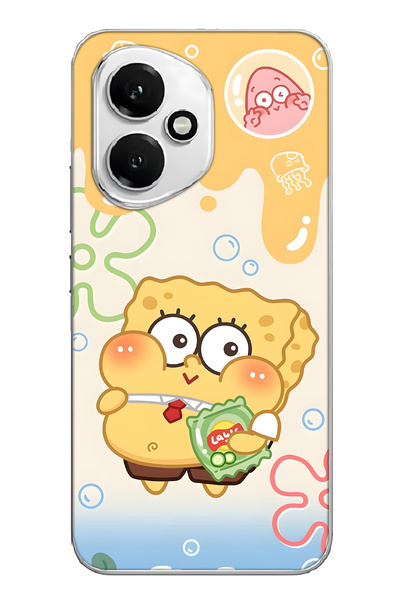 FLAMENKO غطاء هاتف شفاف متوافق مع هونور 400 بنمط سبونج بوب