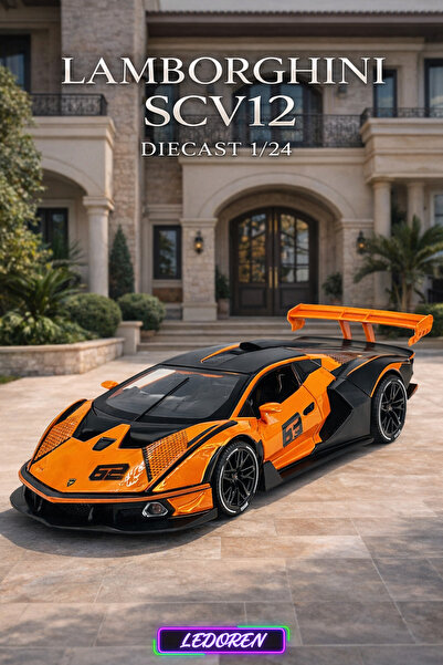 L'eDoren Orange Color Lamborghini Essenza Scv12 1/24 Diecast Collectible Mode...