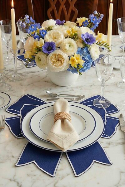 decofav Bow Sax Fabric Bow Form White Embroidered American Service 35X39 cm -...