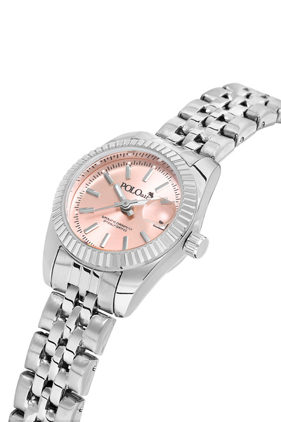 Polo Air Takvimli Kadın Kol Saati Gümüş Pembe Renk PL-1594B5x