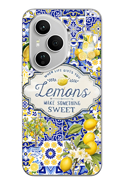 FLAMENKO غطاء هاتف شفاف بنمط الليمون متوافق مع هونور 400 برو