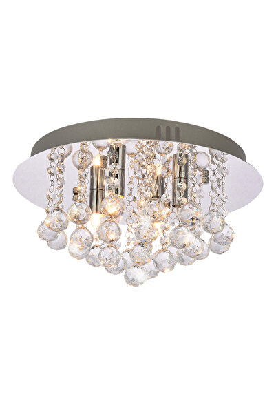 OEM K9 Droplet Crystal Chandelier - Chrome Glamor Ceiling Light - 4xG9, 35x18...