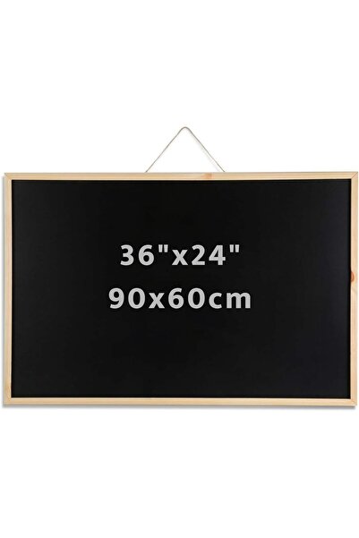 OEM Chalkboard - Pine Wood Frame, Washable Matte Surface - 90x60 cm, Black