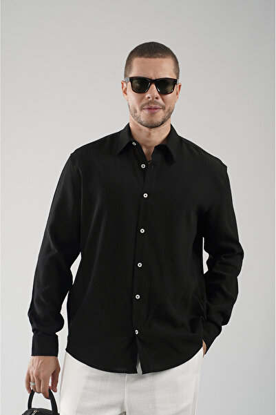 Butik Trend Biz Regular Fit Stripe Patterned Men's Shirt