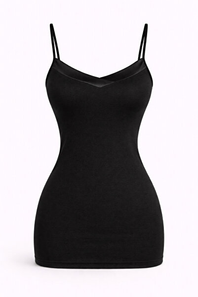 YUYİ Ji̇ber Modal Cotton V-Neck Satin Trim Thin Straps Anti-Allergic Women's ...