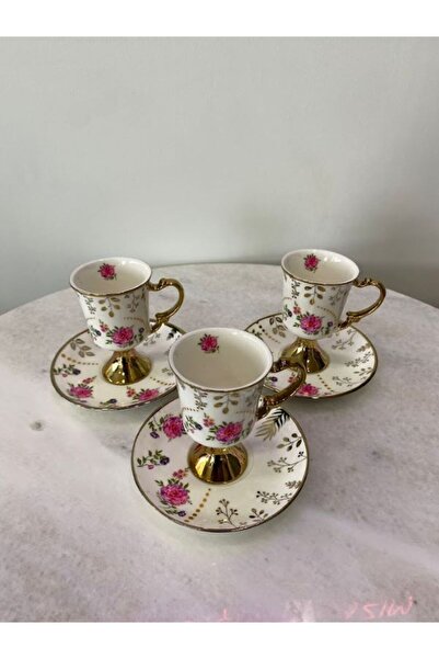 MİMSEGÜN DEKOR Rose Patterned Cup Set