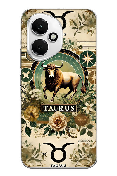 FLAMENKO Honor 400 Compatible Transparent Phone Case with Taurus Pattern