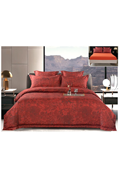 FIONNA.RO Lenjerie De Pat Din Satin Gros Cu Elastic La Cutie - Eleganta Rosie