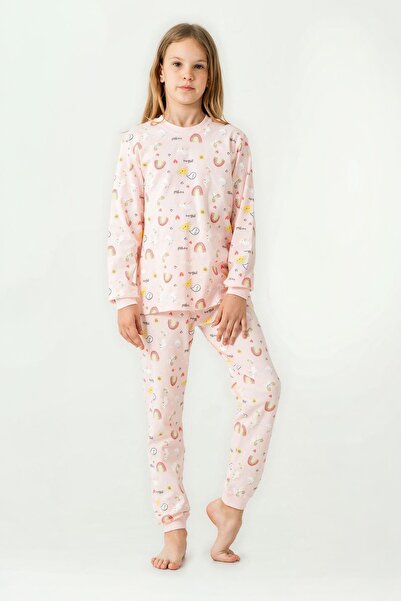 Minigimin Cicileri Set de pijamale pentru fete din bumbac cu decolteu în form...