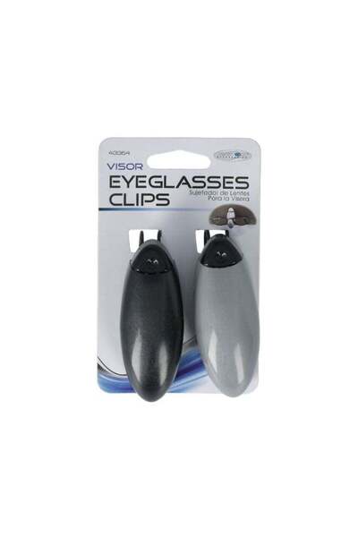 Custom Accessories 2-Piece Eyeglasses Clip Silver and Black