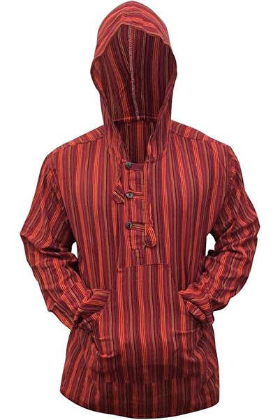 OEM Hanorac Bărbați Dharke Grandpa - 100% Bumbac, Stil Boho Festival, Dungi M...